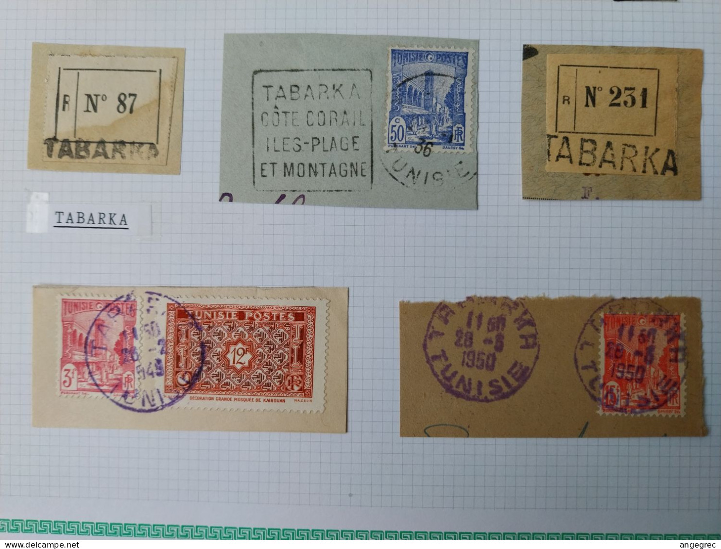 Tunisie Lot Timbre Oblitération Choisies Tabarka   Dont Fragment  Voir Scan - Used Stamps