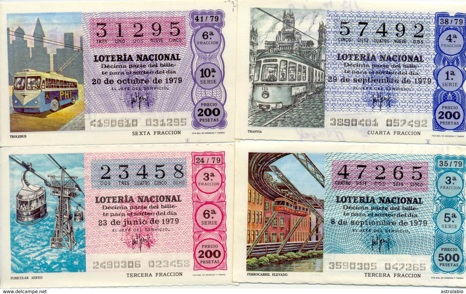 Classe Ouverte " Tramways ", (Loteria Nacional De España) 4 Differents - Tranvie