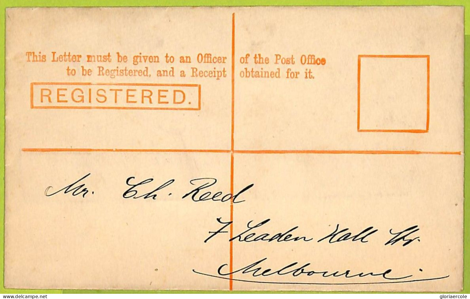 40198 - Australia VICTORIA - Postal History -  STATIONERY COVER  H & G  # 8 - Brieven En Documenten