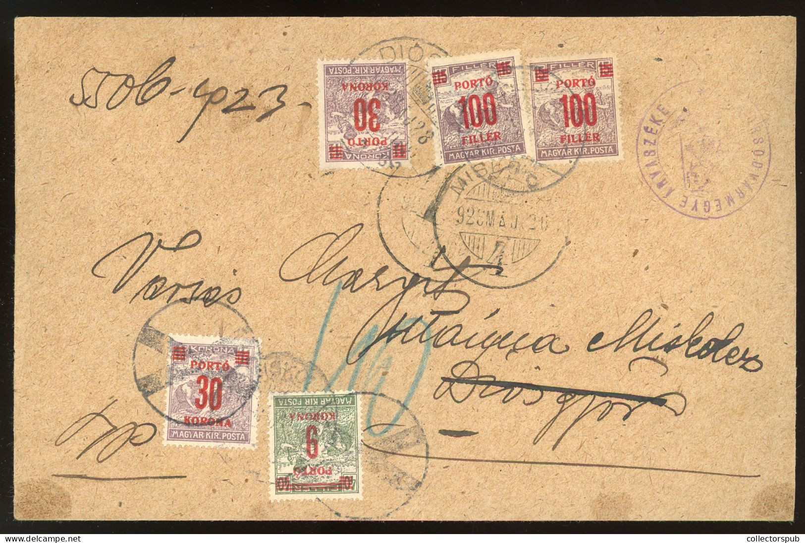 BUDAPEST 1923. Nice . Interesting Inflation Cover With Double Postage Due Franking!  R! - Brieven En Documenten