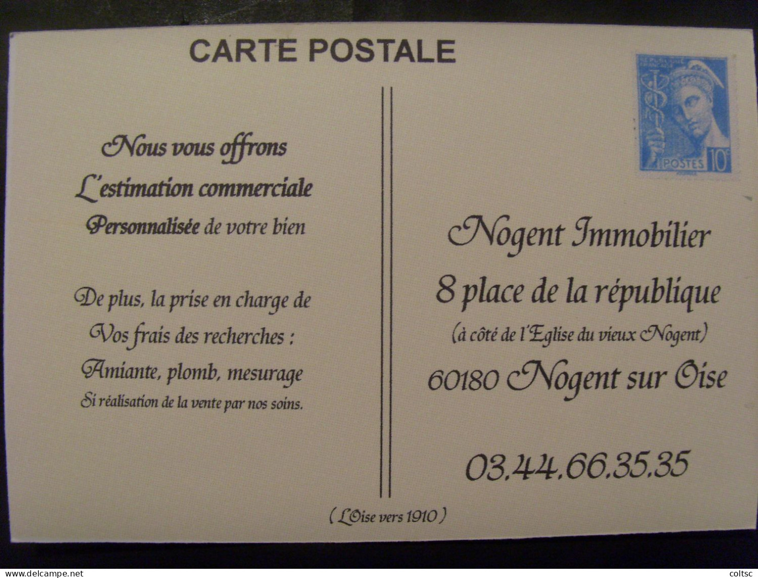 17601A- Pseudo-entier Privé Avec TP Mercure 10 C Bleu - Private Stationery