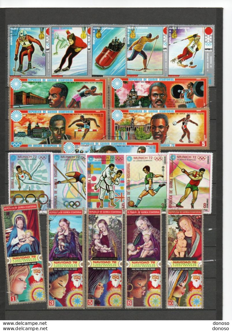 GUINEE EQUATORIALE 1972  Jeux Olympiques, Peintures Yvert 20 + 21 + 23 + 27 Oblitéré - Guinée Equatoriale
