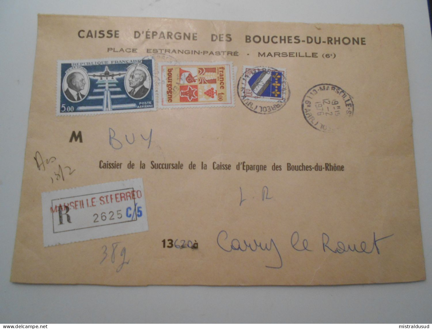 France , Lettre Recommandee  De Marseille 1976 Pour Carry Le Rouet - Briefe U. Dokumente