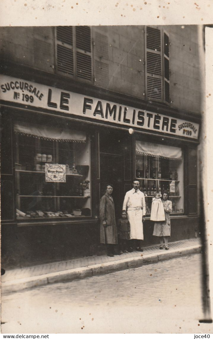 Carte-photo-Devanture-Le Familistère Succursale 199 - à Vaux Sous-Laon * RARISSIME - Winkels