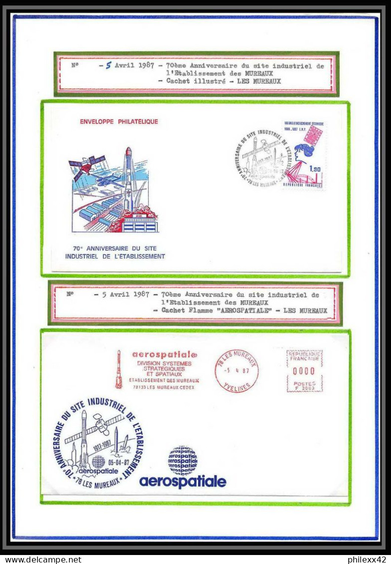 12080 Site Les Mureaux 5/04/1987 France Espace (space Raumfahrt) Lettre (cover Briefe) - Europe
