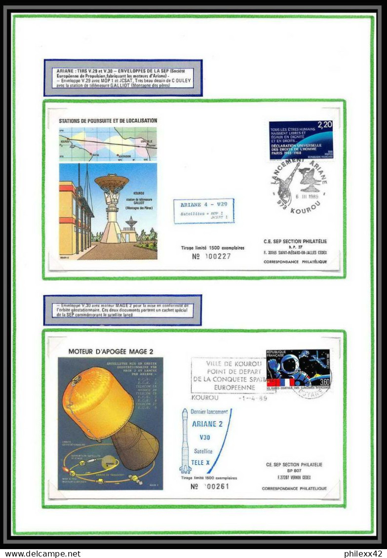 12076 Tirage 1500 Lancement Ariane V19 Et V30 1989 France Espace (space Raumfahrt) Lettre (cover Briefe) - Europe