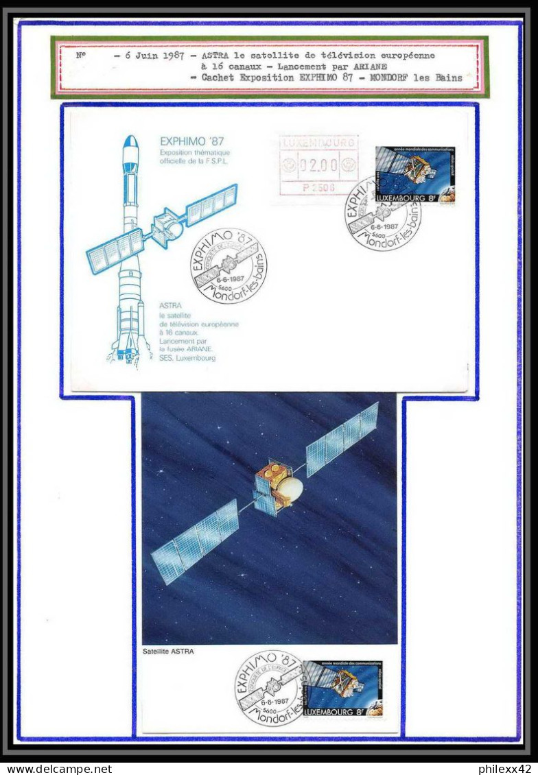 12079 Satellite Astra Exphimo 87 1987 Luxembourg (luxemburg) Espace (space Raumfahrt) Lettre (cover Briefe) - Europe