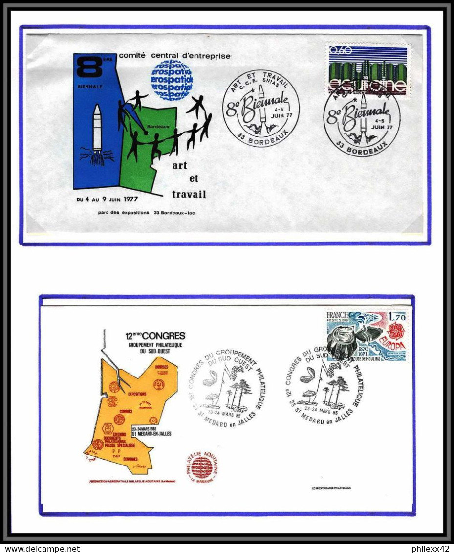 12095 Aerospaciale 1977 Tirage 70 Lot De 2 France Espace Espace Space Lettre Cover - Europa