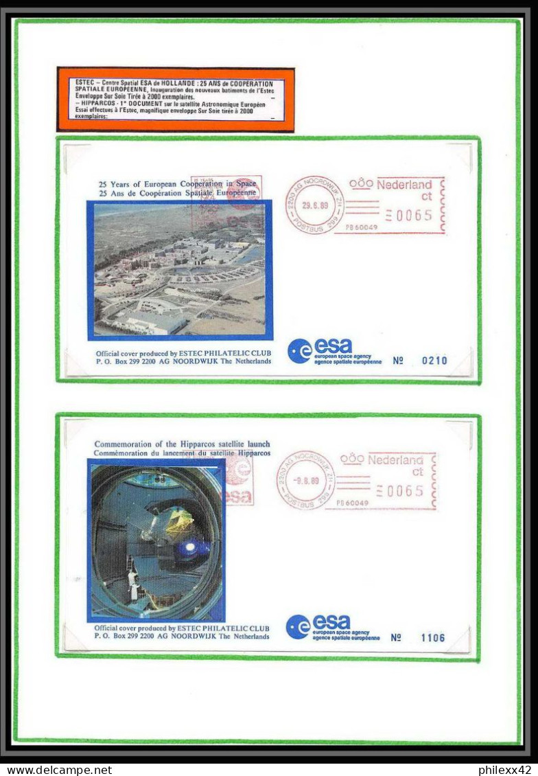 12074 Tirage 2000 Centre Esa 1989 Pays-Bas (Netherlands) Espace (space Raumfahrt) Lettre (cover Briefe) - Europa