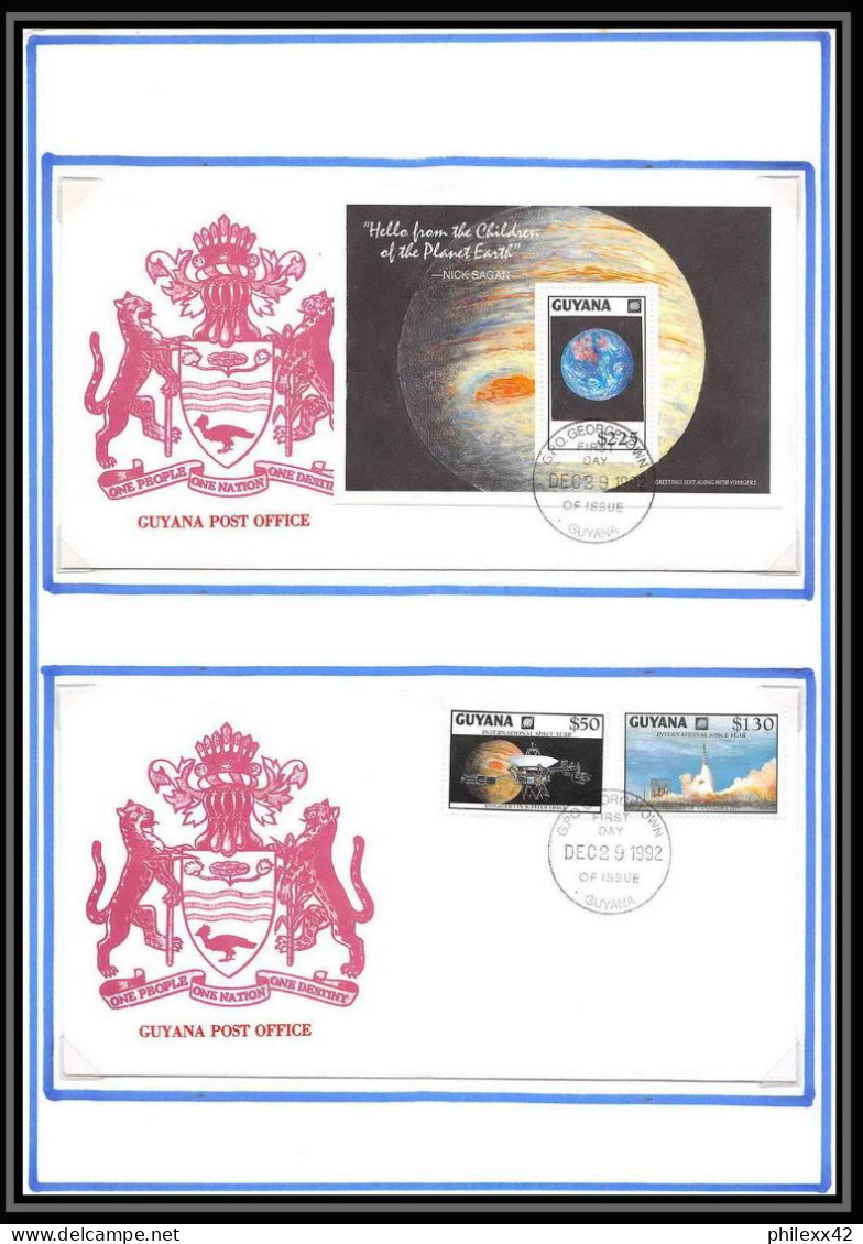 12049 2 Fdc (premier Jour) 1992 Space Year Guyane (guyana) Espace (space Raumfahrt) Lettre (cover Briefe) - Afrika