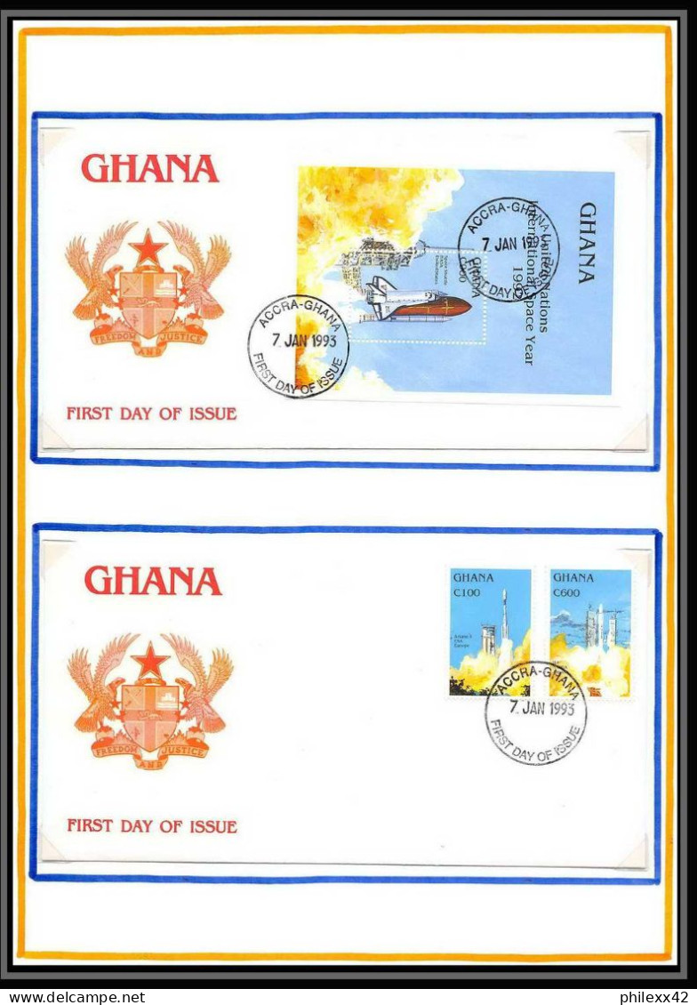 12048 2 Fdc (premier Jour) 1992 Space Year Ariane 4 Ghana Espace (space Raumfahrt) Lettre (cover Briefe) - Afrique