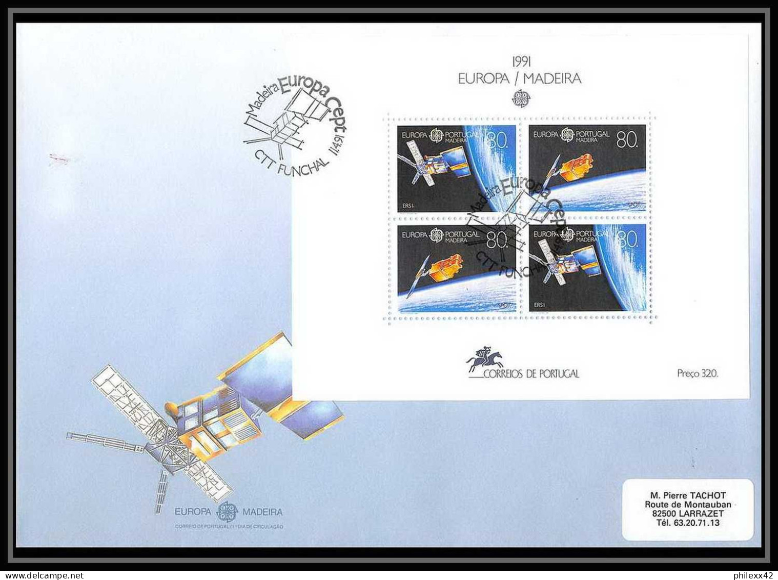 12042 Europe Europa 1991 Portugal Madeira Espace (space Raumfahrt) Lettre (cover Briefe) - Europe