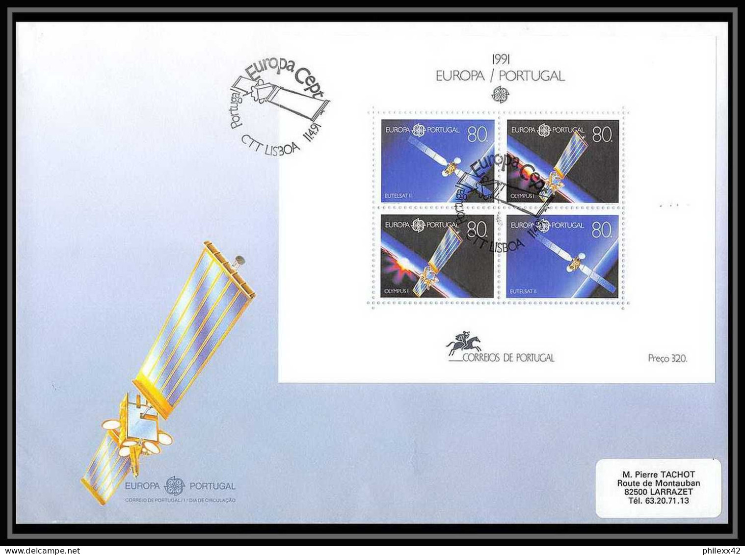 12040 Europe Europa 1991 Portugal Espace (space Raumfahrt) Lettre (cover Briefe) - Europe