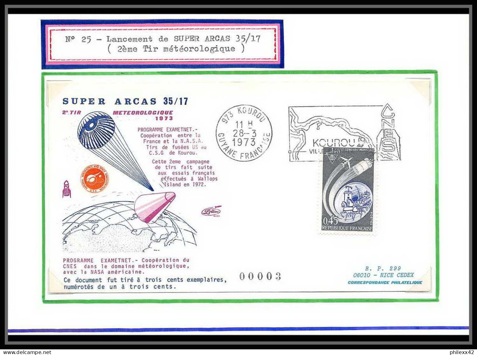 12010 Tirage 300 Lollini 25 Super Arcas 35/17 1973 France Espace (space Raumfahrt) Lettre (cover Briefe) - Europe