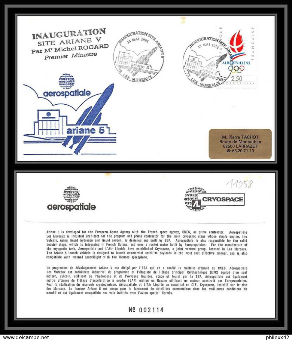 11958 Inauguration Site Ariane 5 1991 France Espace (space Raumfahrt) Lettre (cover Briefe) - Europe