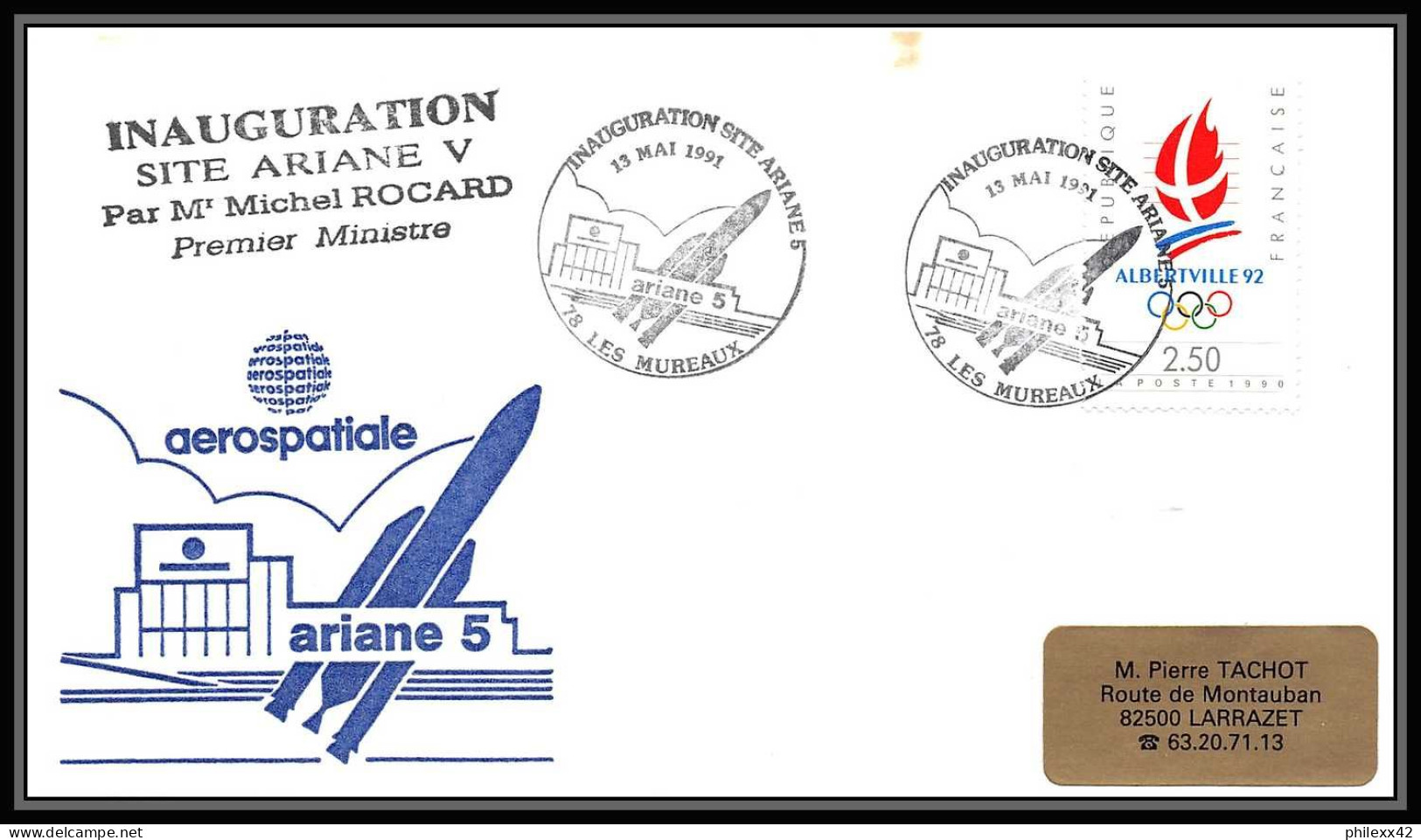 11958 Inauguration Site Ariane 5 1991 France Espace (space Raumfahrt) Lettre (cover Briefe) - Europe