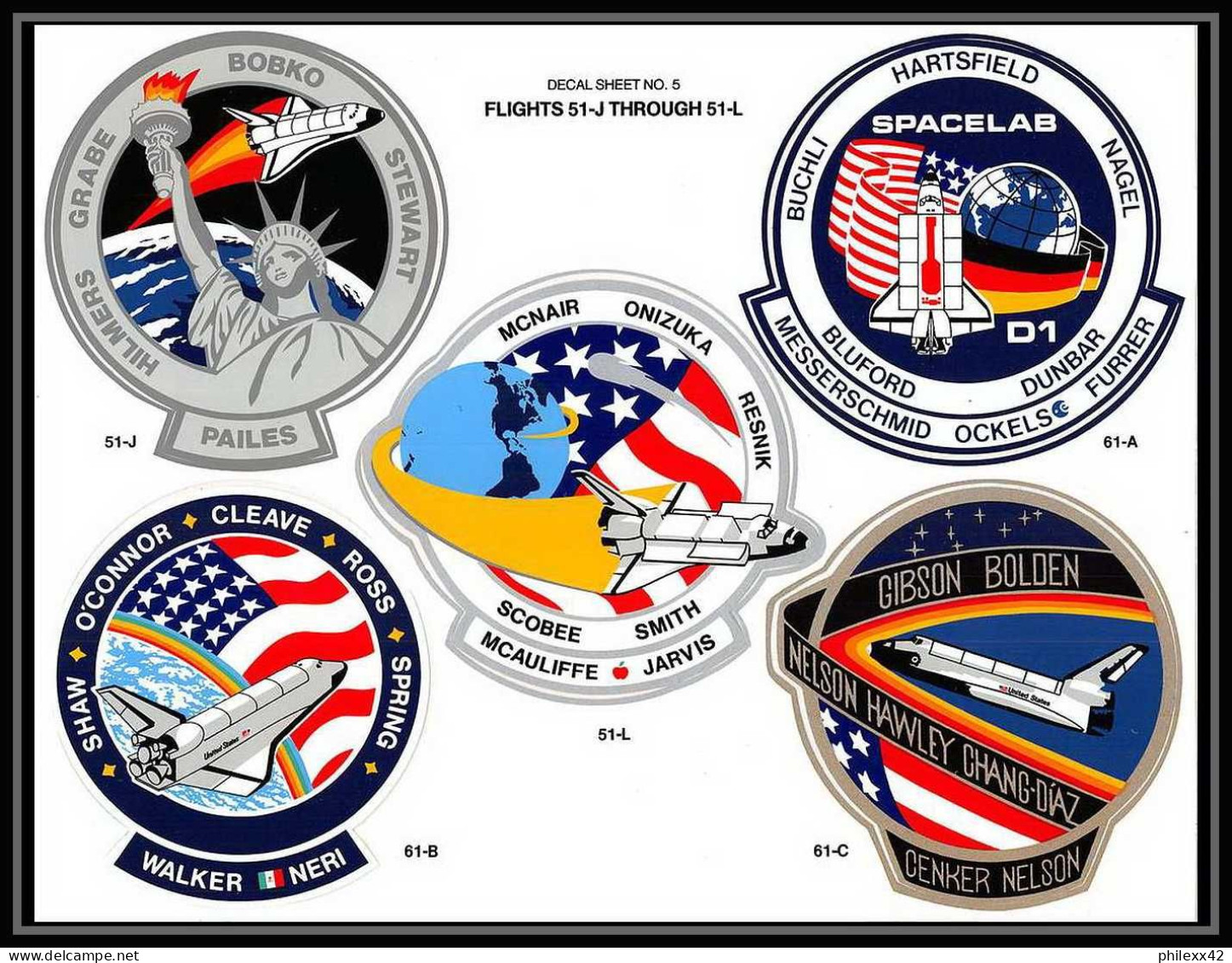 11841/ Espace (space Raumfahrt) Stickers (autocollant) Feuilles (sheets) 28x22 Cm Usa Shuttle (navette)  - Etats-Unis