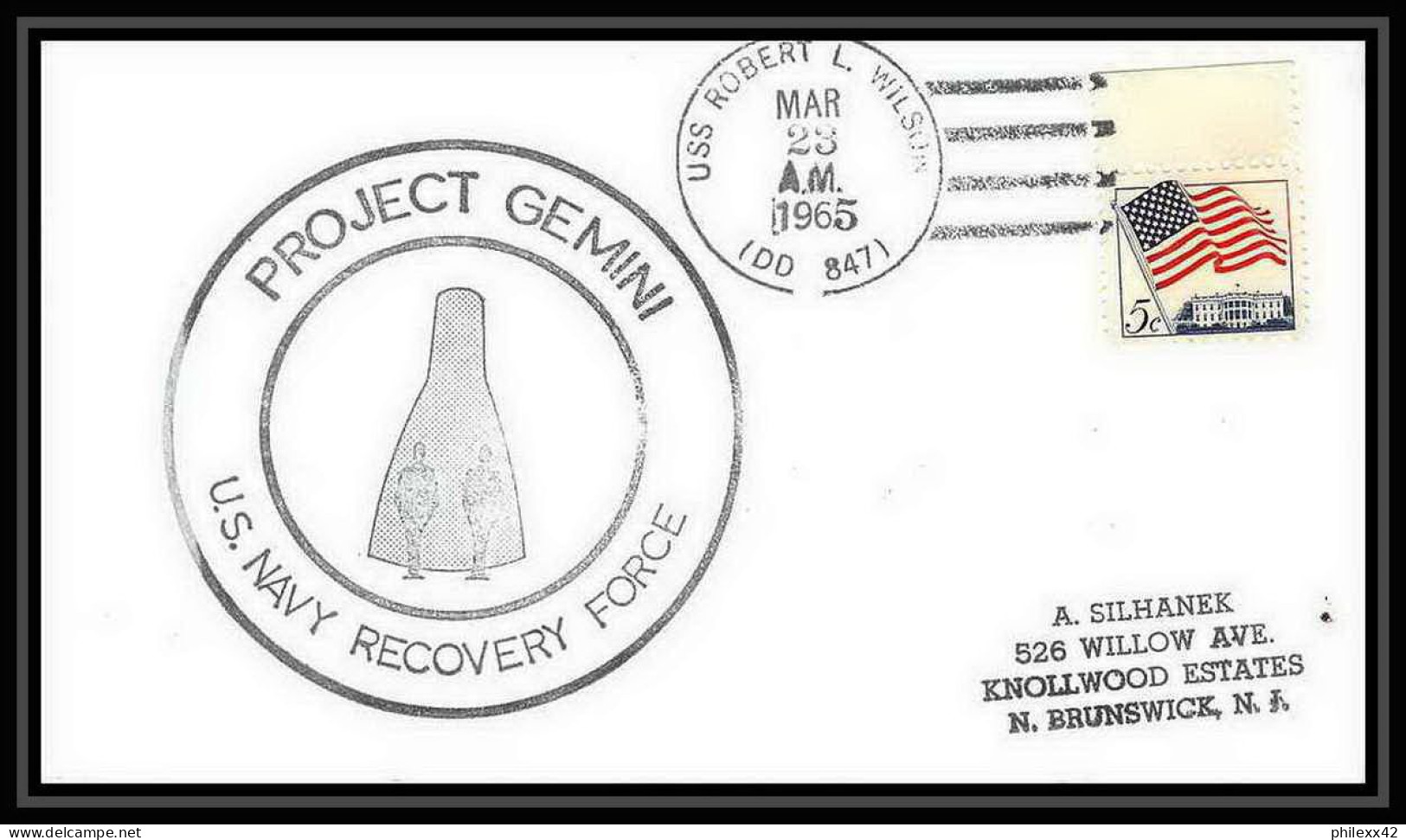 11768/ Espace (space Raumfahrt) Lettre (cover Briefe) 23/3/1965 Gemini 3 Robert L Wilson Usa  - Estados Unidos