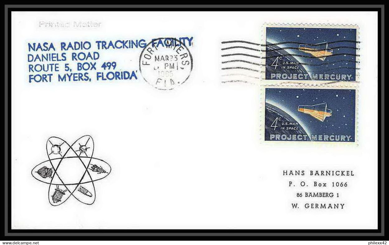 11761/ Espace (space Raumfahrt) Lettre (cover Briefe) 23/3/1965 Gemini 3 Fort Myers Usa  - Etats-Unis