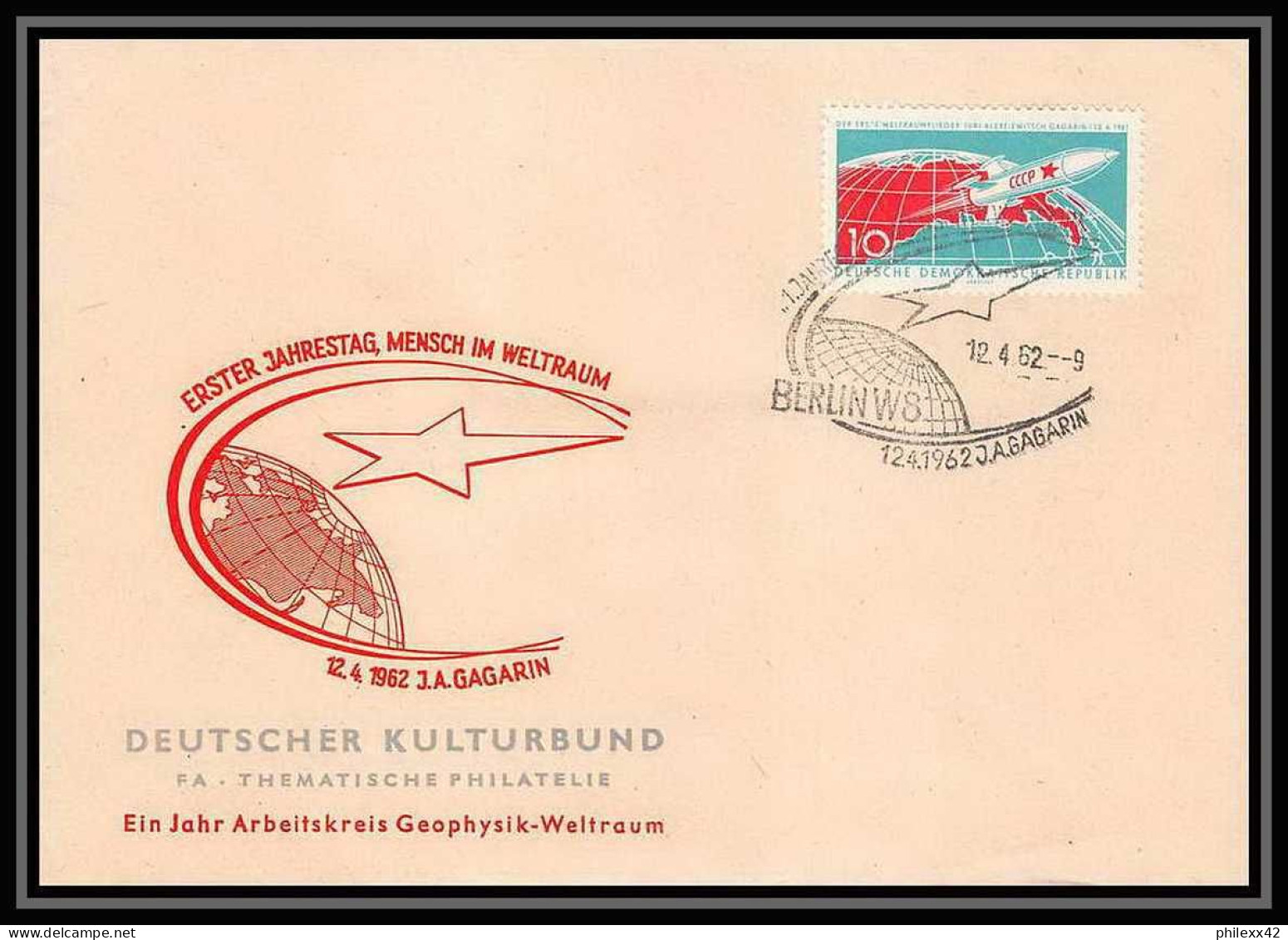 11724/ Espace (space Raumfahrt) Lettre (cover Briefe) 12/4/1962 Gagarine Gagarin Allemagne Germany Ddr - Europe