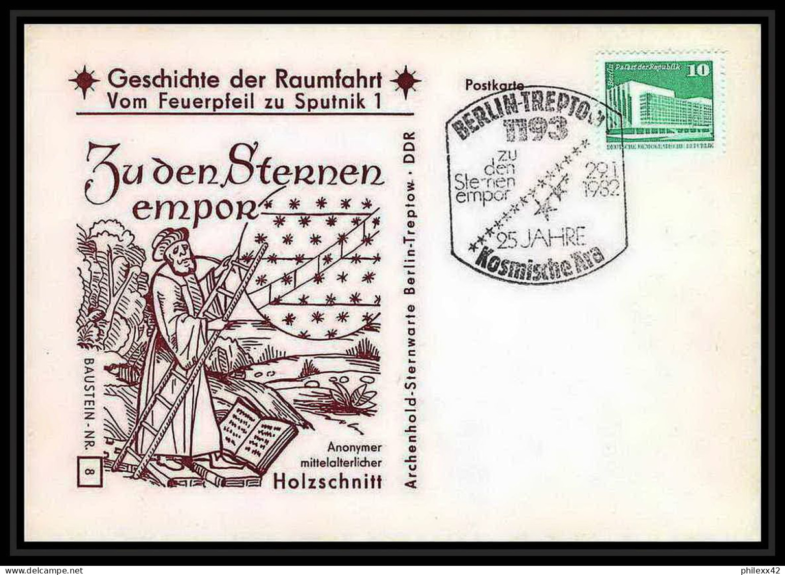 11669/ Espace (space Raumfahrt) Lettre Cover Zu Den Sternen Empor Geschichte Der Spoutnik Sputnik Allemagne (DDR) - Europe