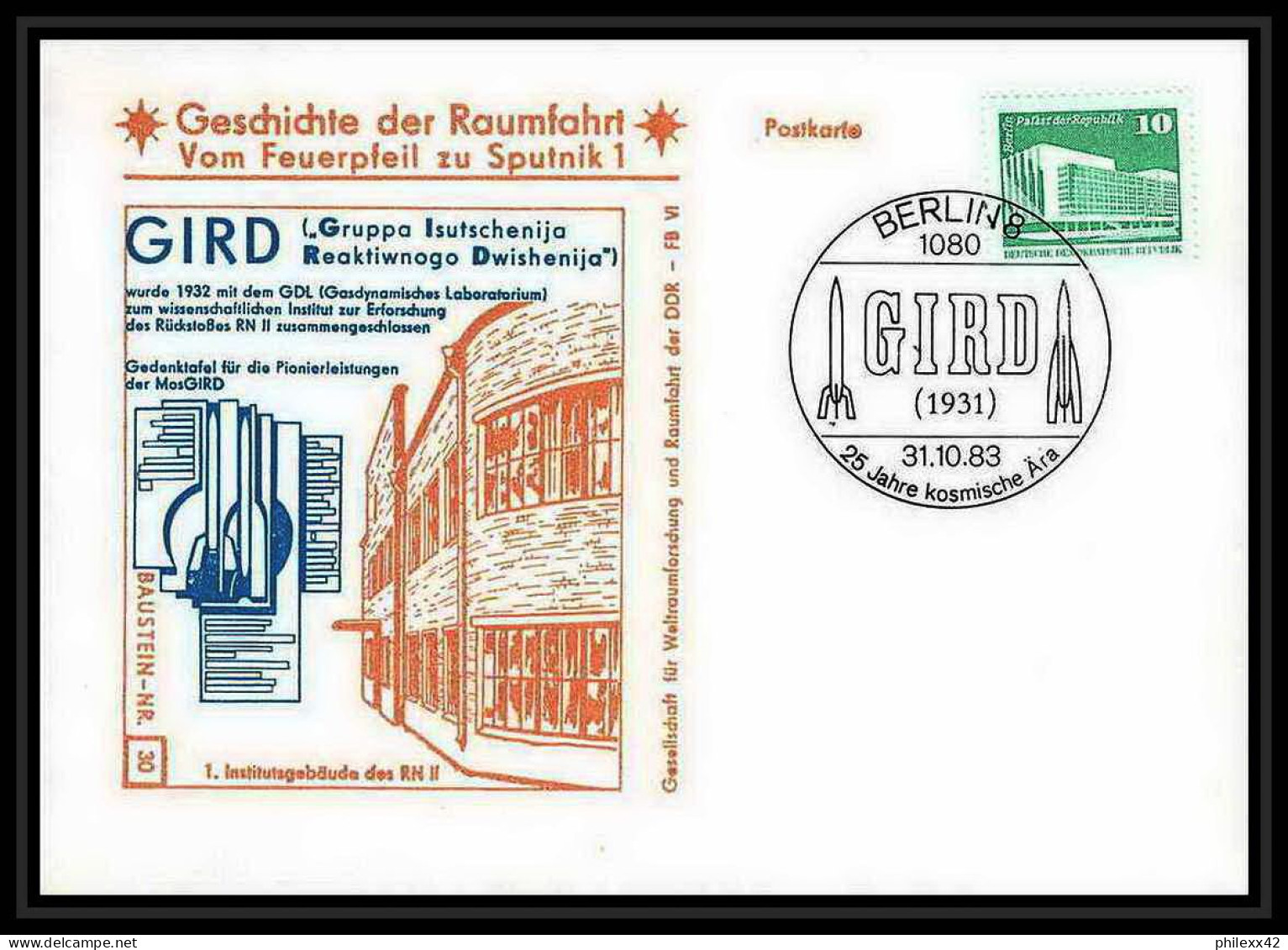 11678/ Espace (space Raumfahrt) Lettre Cover Gird Geschichte Der Spoutnik Sputnik Allemagne (germany DDR) - Europa