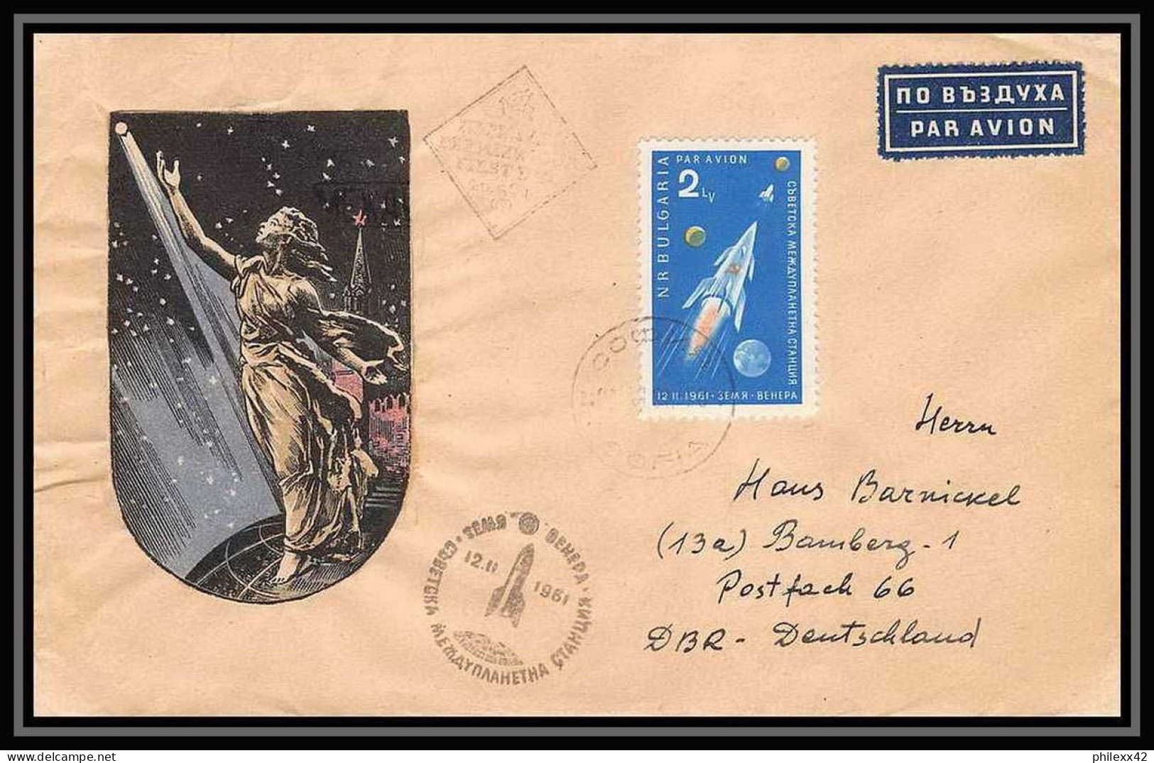 11701/ Espace (space Raumfahrt) Lettre (cover Briefe) Fdc SOLNIK 12/11/1961 Bulgarie (Bulgaria) - Europe