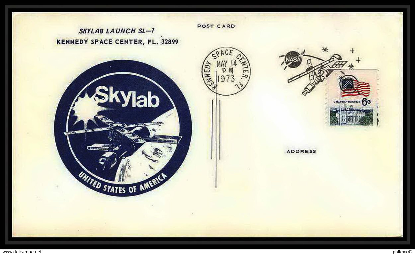 11637/ Espace (space Raumfahrt) Lettre (cover Briefe) 14/5/1973 Skylab Launch Sl-1 USA - Verenigde Staten