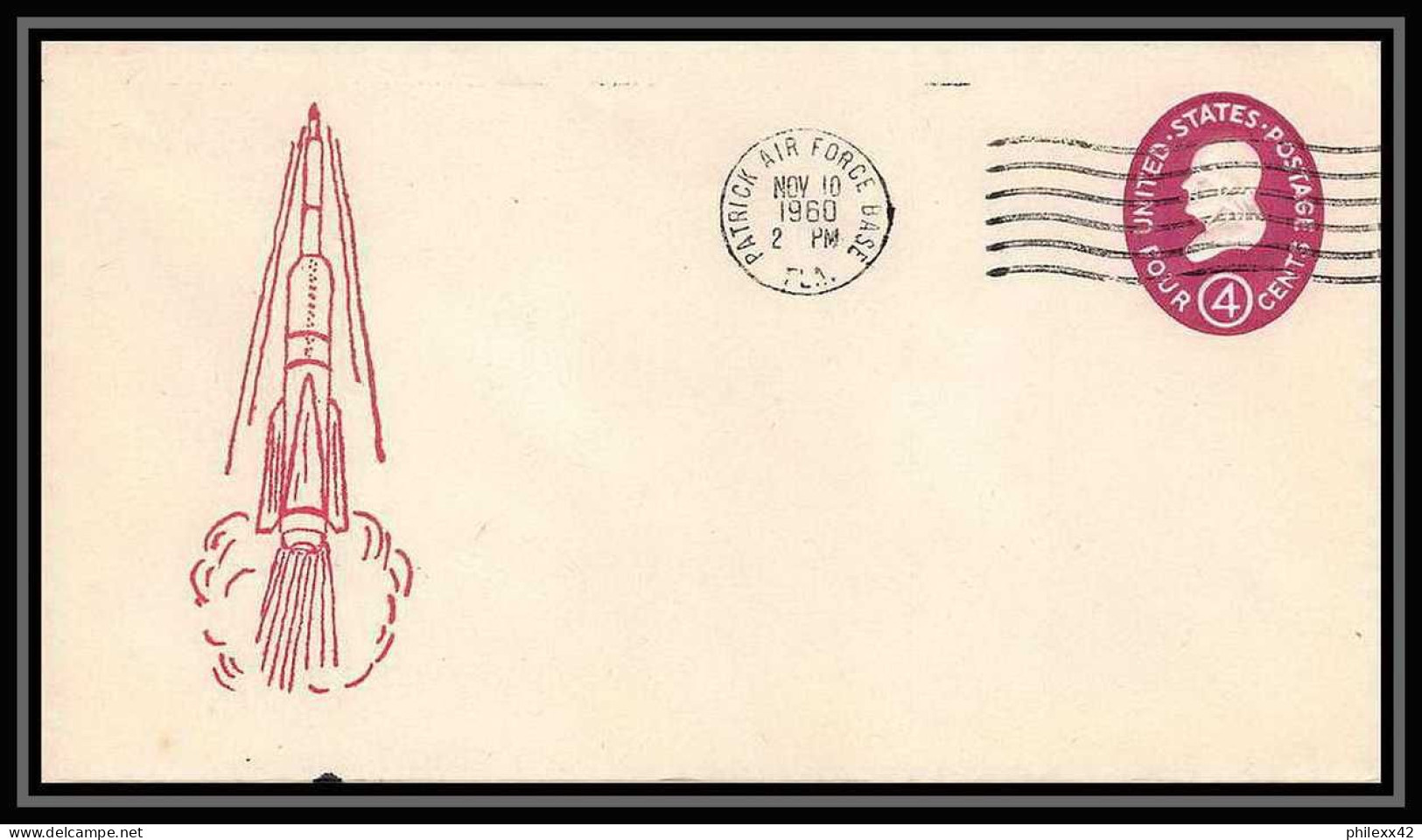 11600/ Espace (space Raumfahrt) Entier Postal (Stamped Stationery) ROCKET PATRICK AIR FORCE 10/11/1960 USA - United States