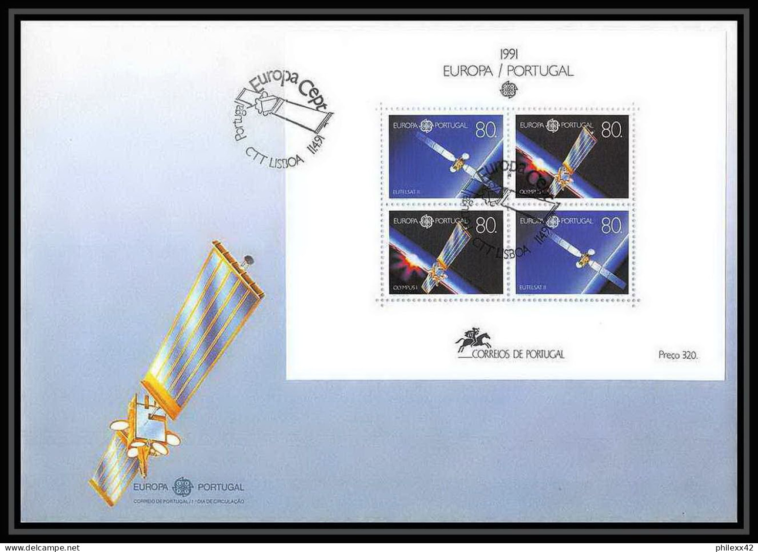 11316/ Espace (space Raumfahrt) Lettre (cover Briefe) EUROPA CEPT Shuttle (navette) Portugal 1991 - Europe