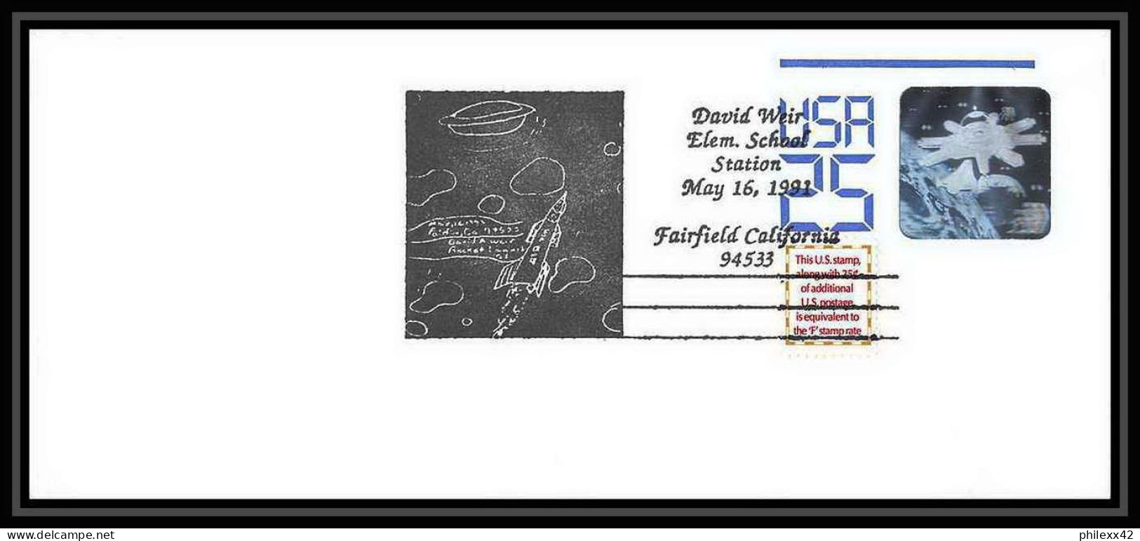 11296/ Espace (space Raumfahrt) Entier Postal (Stamped Stationery) Fairfield Weir Rocket USA 16/5/1991 - Stati Uniti