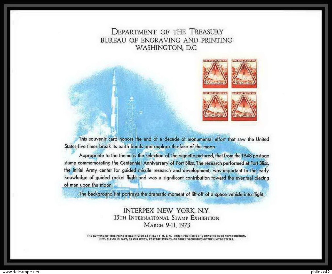 11299/ Espace (space Raumfahrt) Lettre (cover Briefe) 9/11/1973 Rocket Interpex New York USA 27x22 Cm - Etats-Unis