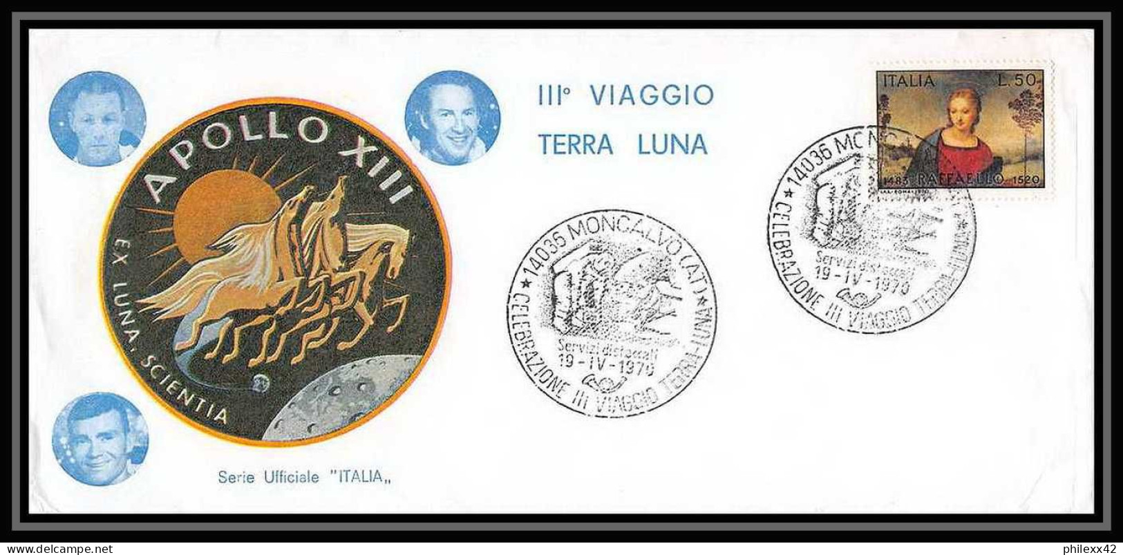 11318/ Espace (space Raumfahrt) Lettre (cover Briefe) Viaggio Terra Luna Apollo 13 Italia Italie (italy) 1970 - Europe