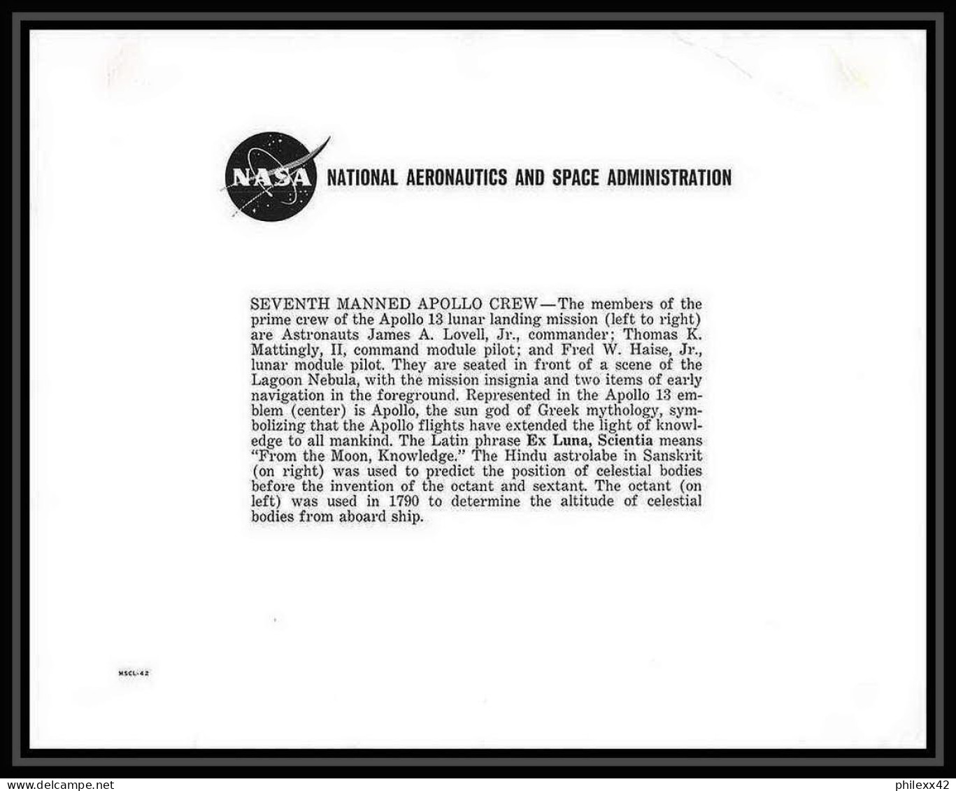 11300/ Espace (space Raumfahrt) Lettre (cover Briefe) USA 11/4/1970 Apollo 7 Titusville 21x25 Cm - Stati Uniti