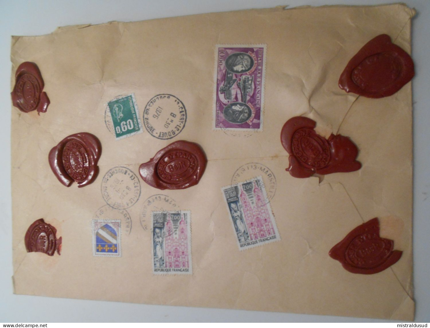 France , Lettre Recommandee Charge De Marseille 1976 Pour Carry Le Rouet - Covers & Documents