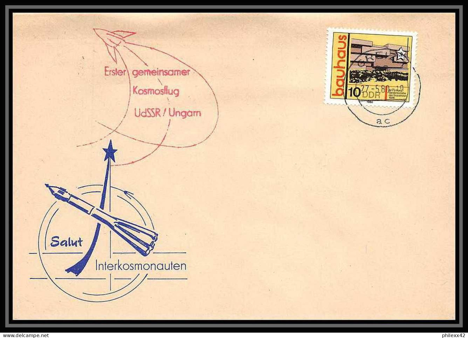 11183/ Espace (space Raumfahrt) Lettre Cover Allemagne (germany DDR) 27/5/1980 Udssr Ungarn Salut - Europa