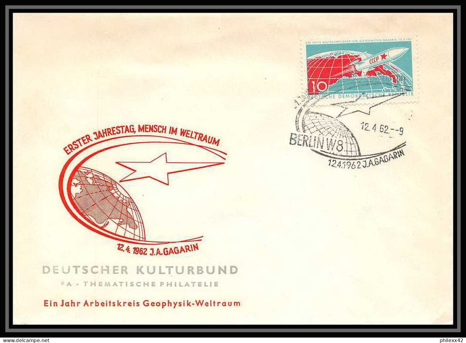 11114/ Espace (space Raumfahrt) Lettre (cover Briefe) 12/4/1962 Gagarine Gagarin Allemagne (germany DDR) - Europe