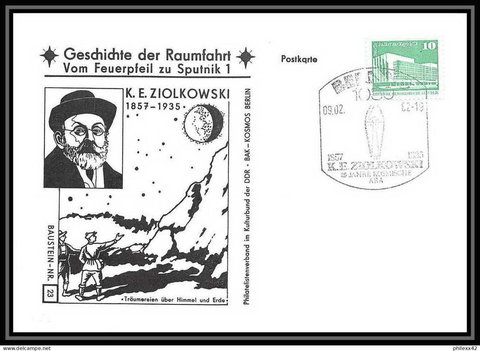 11100/ Espace (space) Lettre (cover) Geschichte Der Spoutnik Sputnik Ziolkovski Allemagne (germany DDR) 1982 - Europe