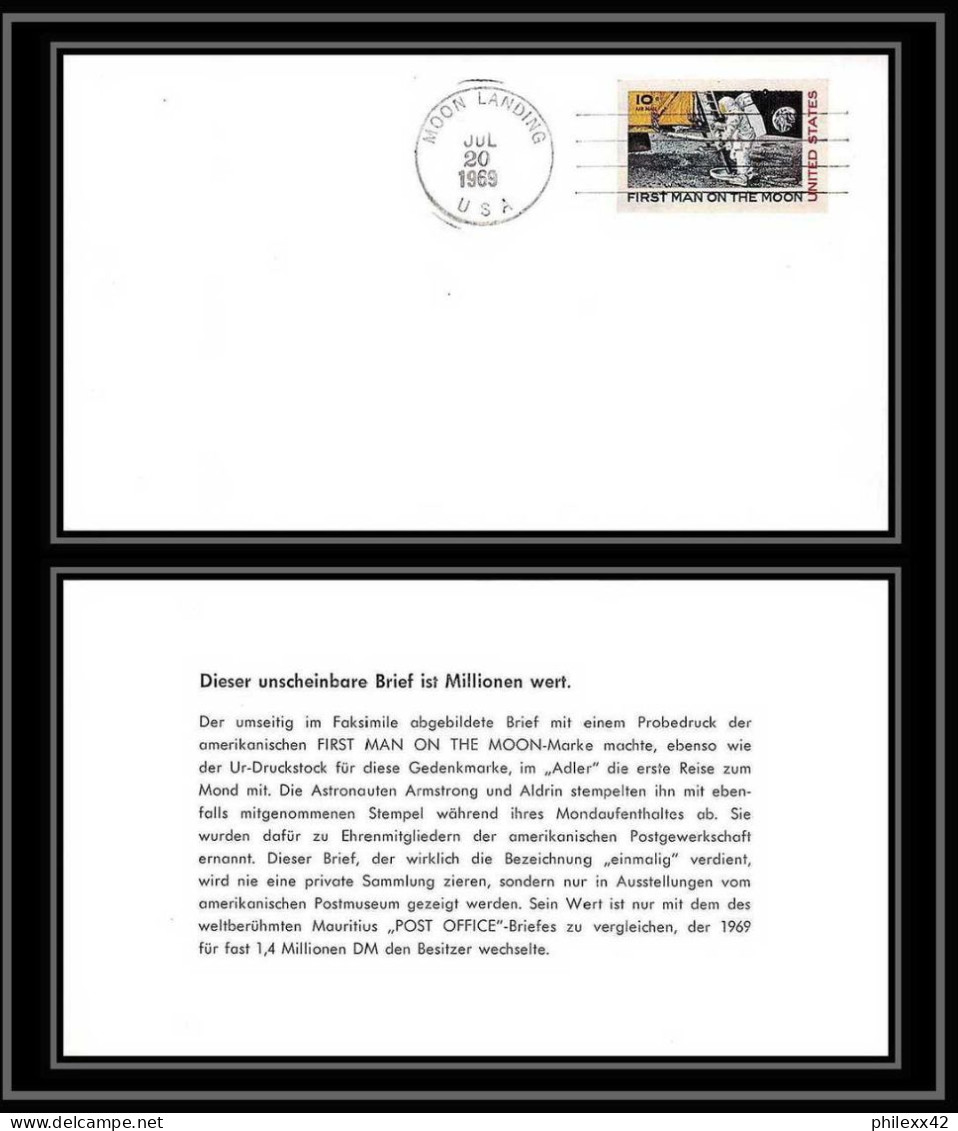 11067/ Espace (space Raumfahrt) Entier Postal (Stamped Stationery) 20/7/1969 Apollo 11 Moon Landing Usa - United States