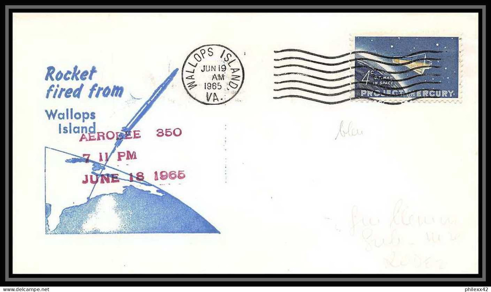 11054/ Espace (space Raumfahrt) Lettre (cover Briefe) 19/6/1965 Wallops Island Aerobee 350 USA - United States