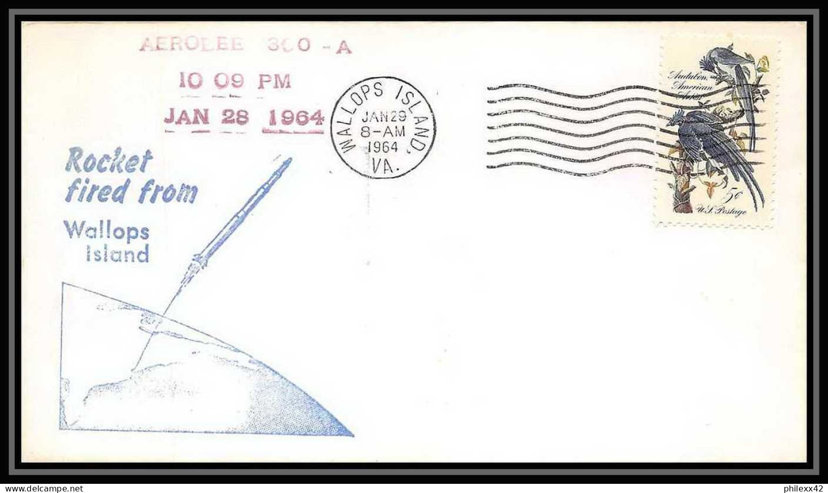 11035/ Espace (space Raumfahrt) Lettre (cover Briefe) 29/1/1964 Wallops Island Aerobee 300-a USA - Verenigde Staten