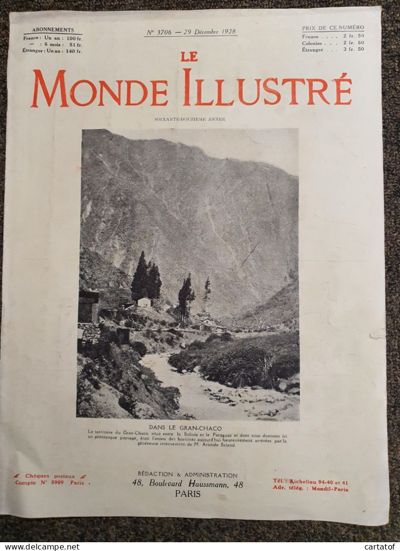 LE MONDE ILLUSTRE N° 3706 - 29 Décembre 1928 - Algemene Informatie