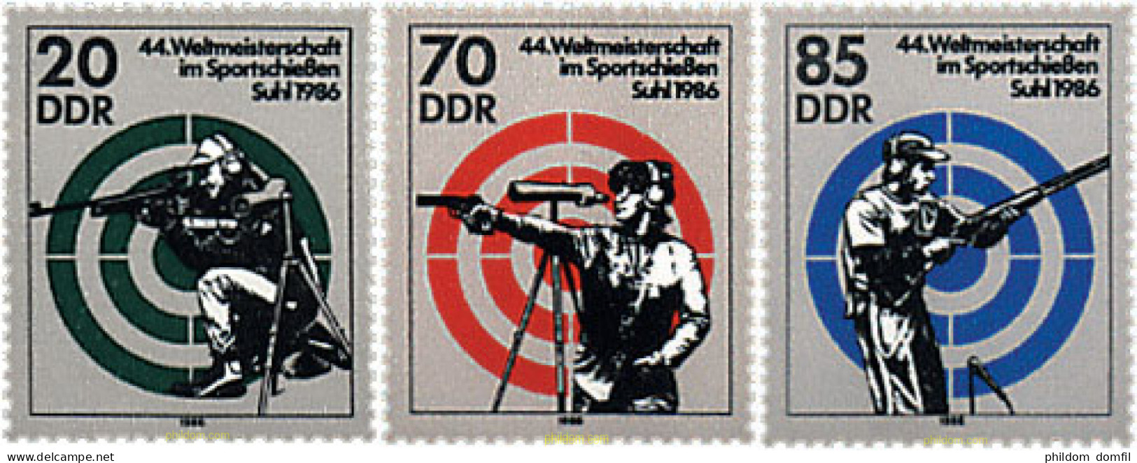 729272 HINGED ALEMANIA DEMOCRATICA 1986 44 CAMPEONATOS DEL MUNDO DE TIRO EN SUHL. - Neufs