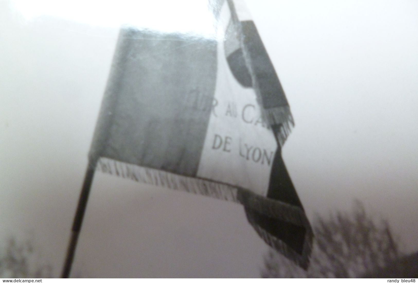 3 Cartes  Photo -   LYON  -  Milice  -  Chantier De Jeunesse ?  --  Voir Drapeau  ...... Inscription ... Au Camp De Lyon - Weltkrieg 1939-45