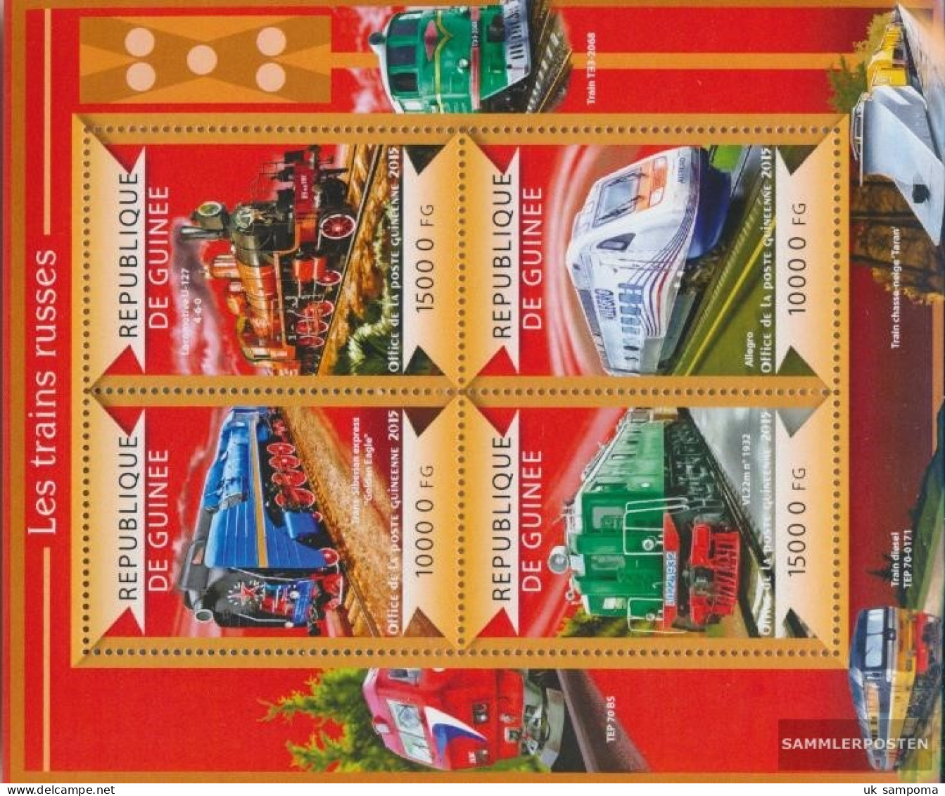 Guinea 11012-11015 Sheetlet (complete. Issue) Unmounted Mint / Never Hinged 2015 Russian Trains - Guinée (1958-...)