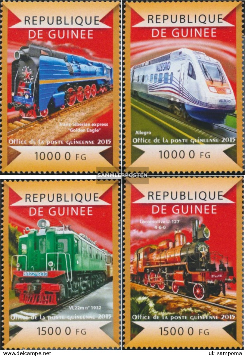 Guinea 11012-11015 (complete. Issue) Unmounted Mint / Never Hinged 2015 Russian Trains - Guinée (1958-...)