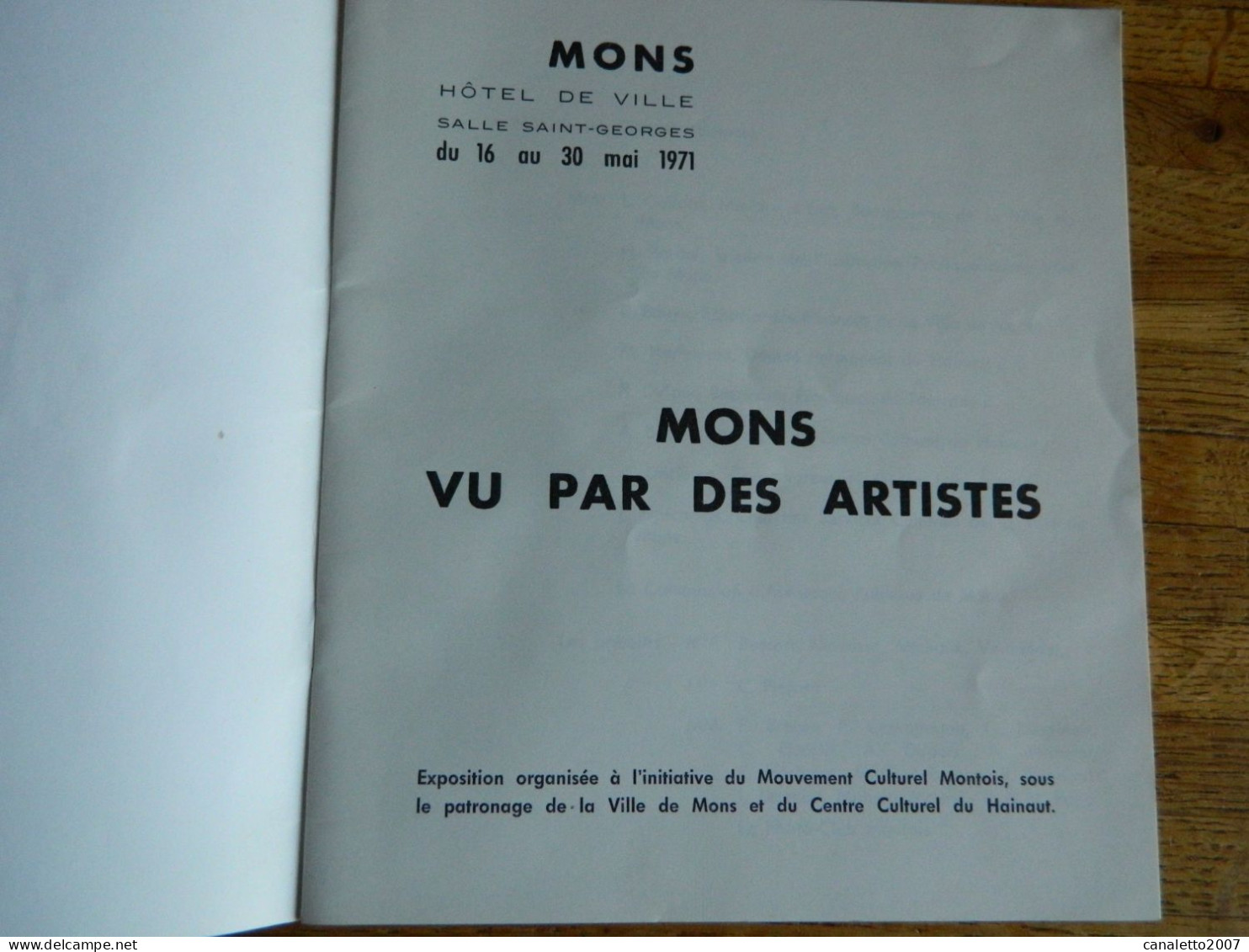 MONS:CATALOGUE SANS PHOTOS  DE L'EXPOSITION MONS VU PAR DES ARTISTES SALLE ST GEORGES DU 15 AU 31 MAI 1971 - Belgien