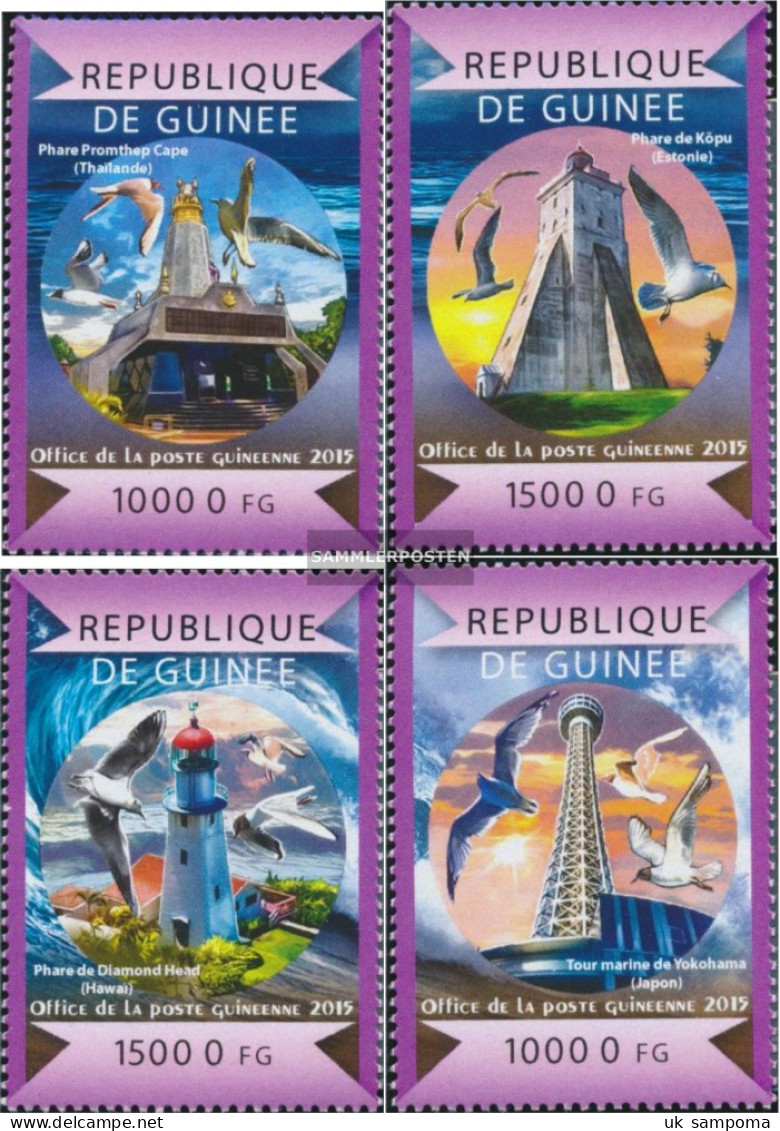 Guinea 11007-11010 (complete. Issue) Unmounted Mint / Never Hinged 2015 Lighthouses Out All World - Guinée (1958-...)
