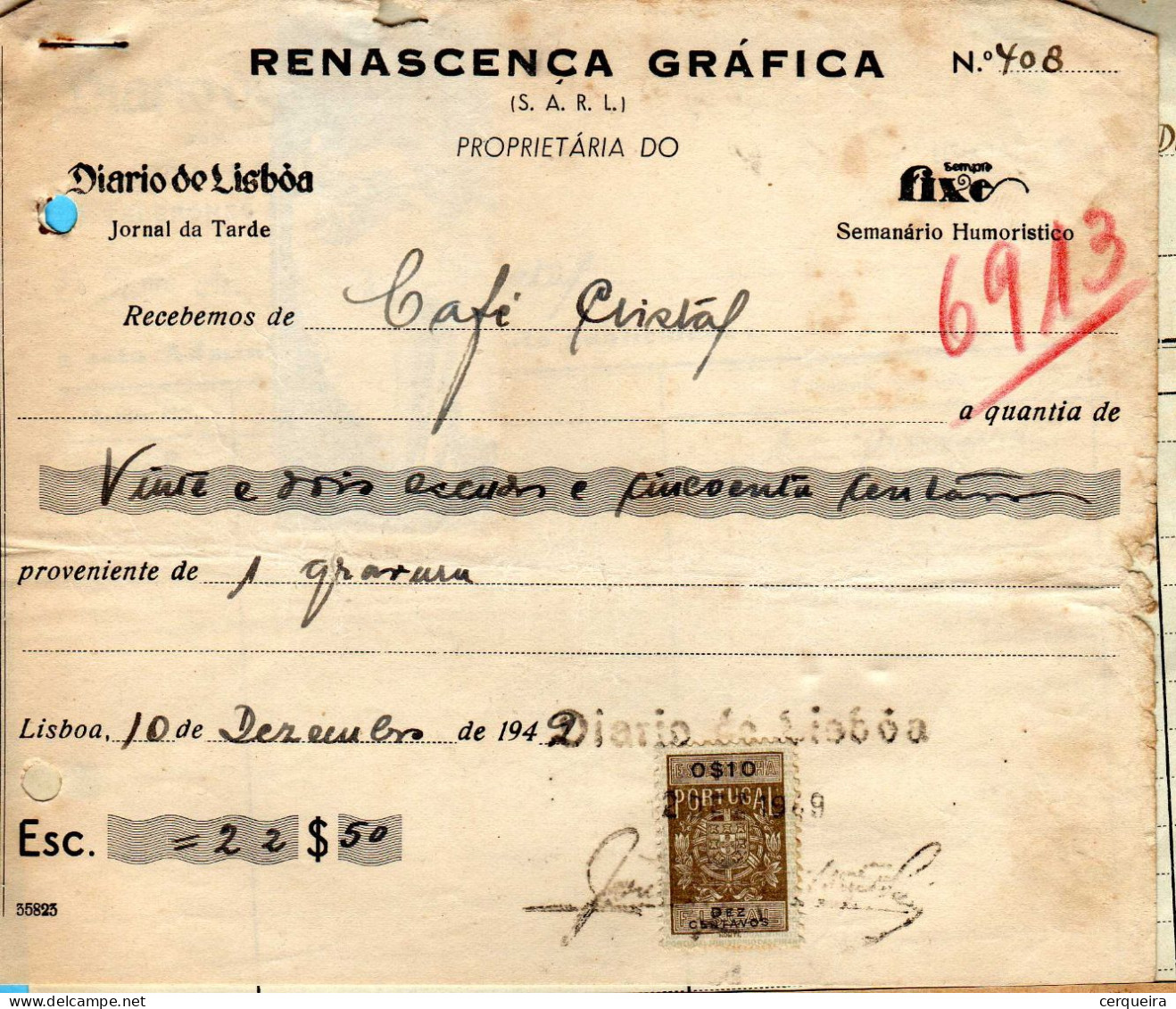 FATURA-RENASCENÇA GRAFICA - Lettres & Documents
