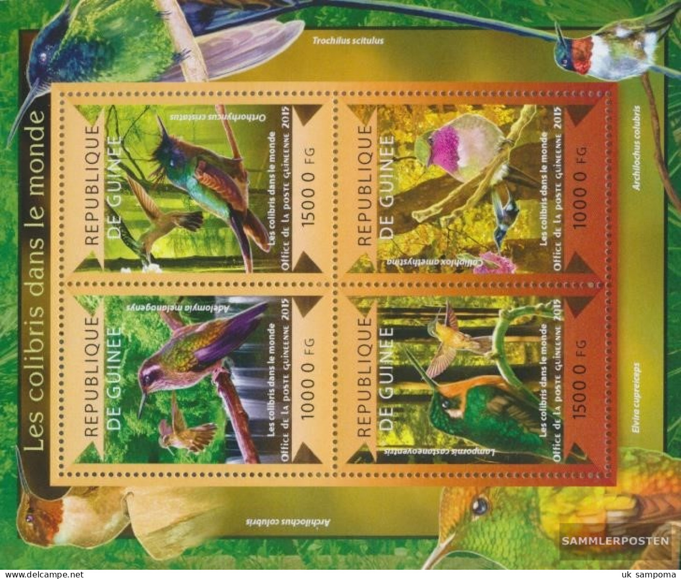 Guinea 10932-10935 Sheetlet (complete. Issue) Unmounted Mint / Never Hinged 2015 Hummingbirds - Guinea (1958-...)